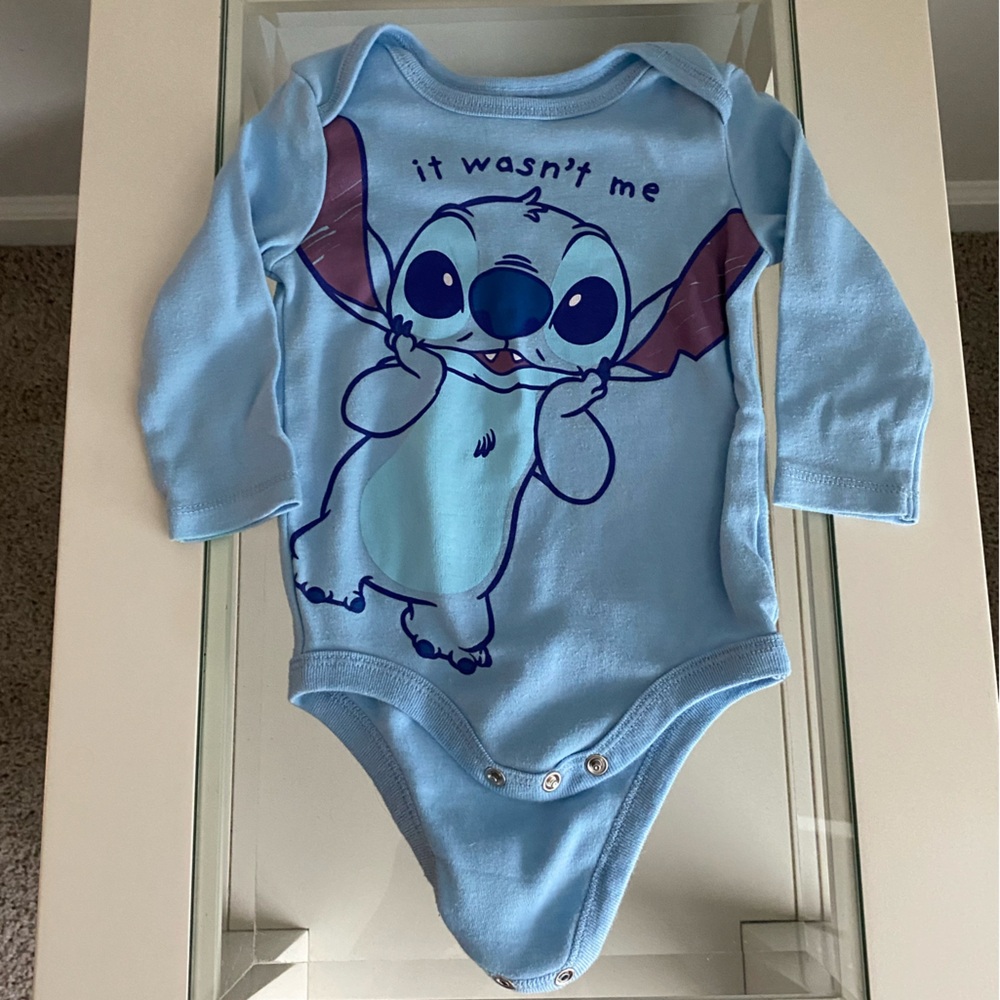 Disney Baby Stitch Long-Sleeve One-Piece Bodysuit